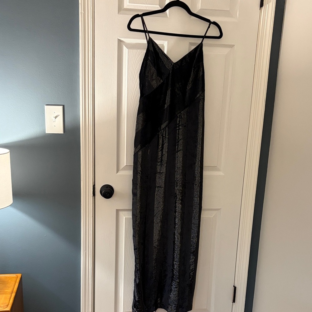 Yumi Kim Black Striped Slip Maxi Dress